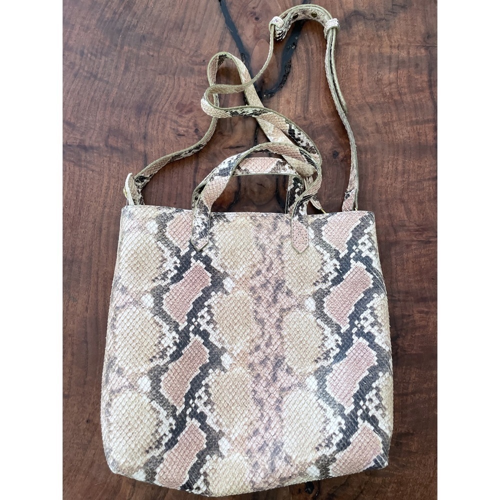 NWT Madewell Snakeskin The Zip-Top TransportLeather Crossbody Purse Bag​​​​​​​ - Picture 8 of 12